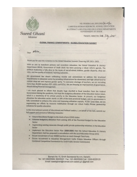 Pakistan (Sindh) - Domestic financing commitment 2021-2025c
